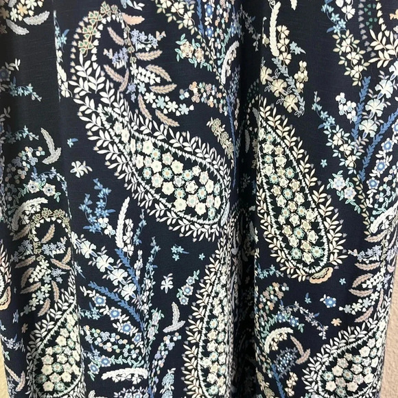 J. Jill Paisley Floral Sleeveless Midi / Maxi Dress in navy blue size M - Picture 4 of 8